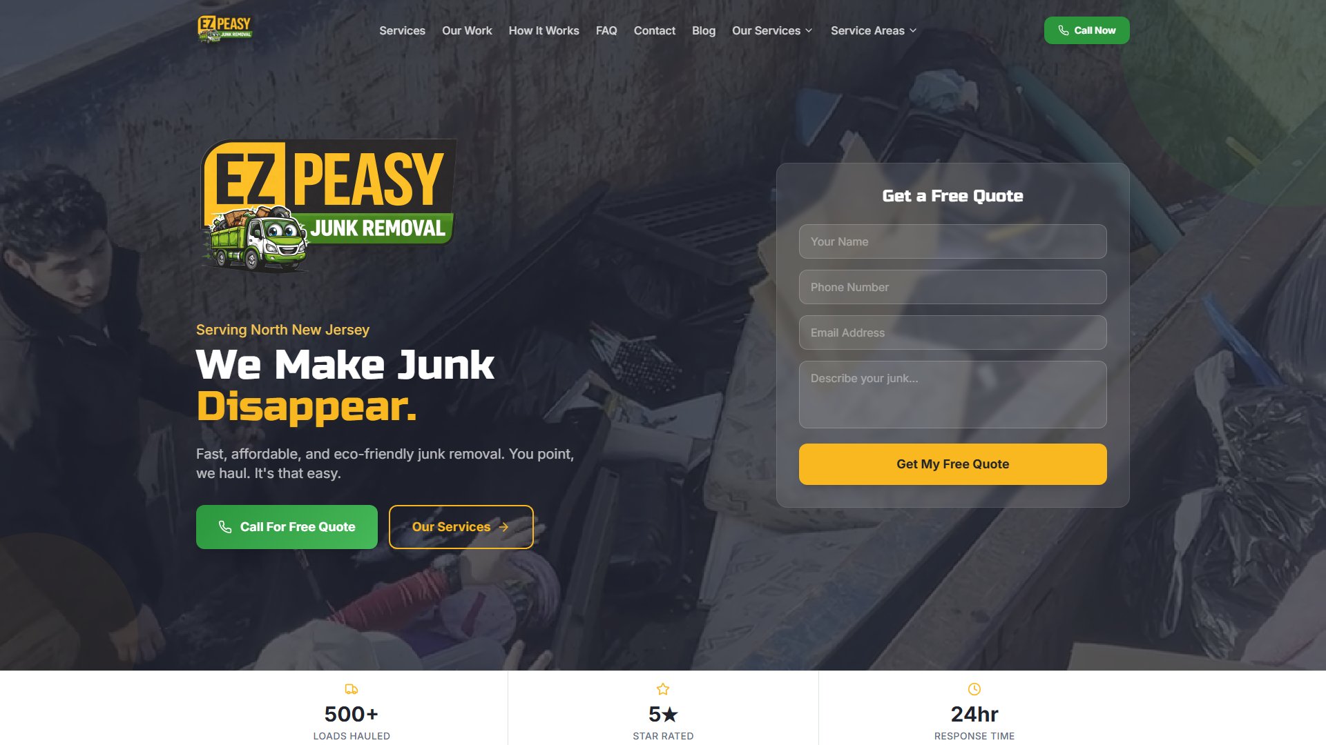 EZ Peasy Junk Removal website
